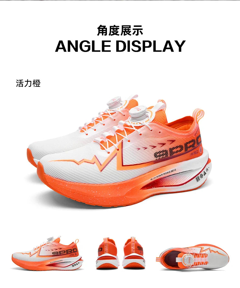 Fluorescence Running Shoes Carbon Board Marathon Men Sports Breathable Lightweight Women's Comfortable Athletic Sneakers Casual