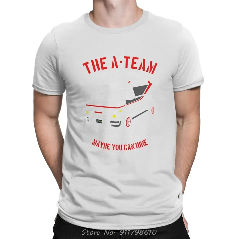 Mashup TV 80s Hanniba Men T Shirt The A-Team Crazy Tee TShirt Short Sleeve Unisex O-Neck Collar T-Shirt Cotton Printing Clothing