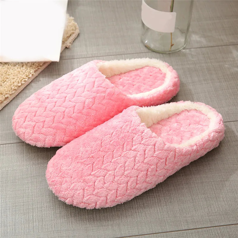 New Soft Sole Slippers Women Men Indoor Floor Flat Shoes Spring Autumn Winter Warm Home Cotton Plush Suede