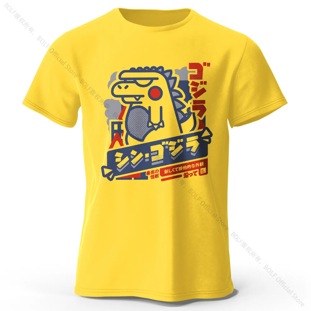 S-5XL Harajuku Kawaii Animal Printed 100% Cotton T-Shirt, Lightweight Round Neck Short Sleeve Tee, Unisex Casual Wear