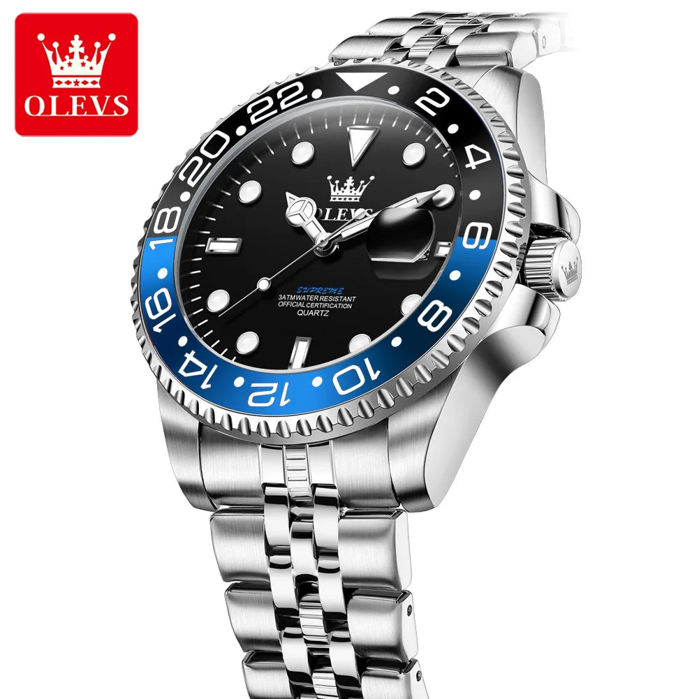 OLEVS 5657 Original Men's Watches Luxury Top Brand Diving Series Stainless Steel Waterproof Luminous Calendar Men's Wristwatches