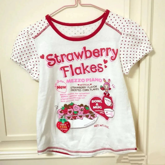 Japanese Kawaii Short Sleeve T-shirts Women Y2k Crop Top 2000s American Vintage Tess Outwear Printed Shirts for Girls Casual
