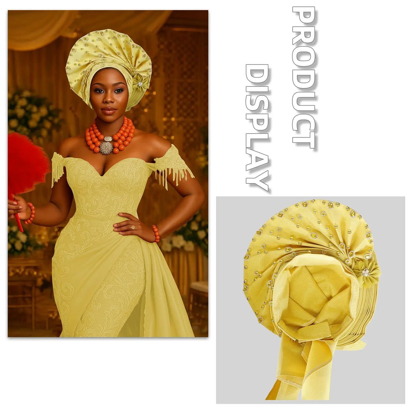 Luxury African Headscarf Wedding Party Auto Gele Headties Already Made Turban Cap for Women Nigeria Bonnet Hijab Head Wrap Hat
