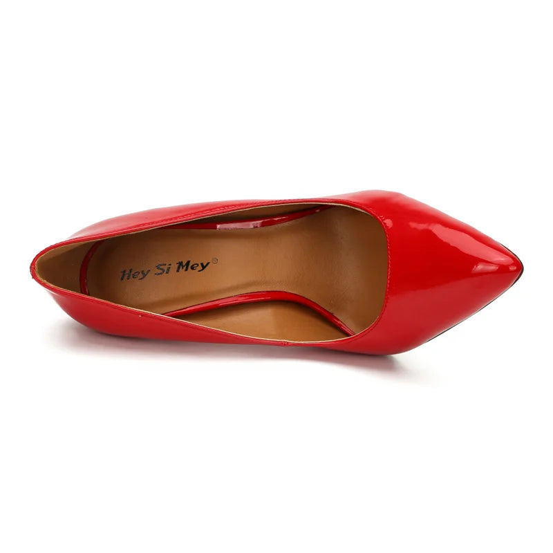 Sexy Extreme High Heels Pumps Women Shoes Large Size 45 Point toe Black Red Heeled Autumn Office Party Wedding Shoes Female