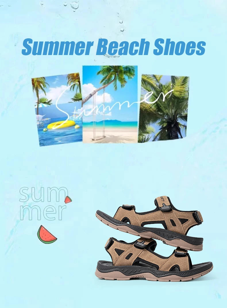 Men's Summer Beach Sandals Holiday Breathable Water Shoes Male Retro Comfortable Quick Drying Casual Sandals