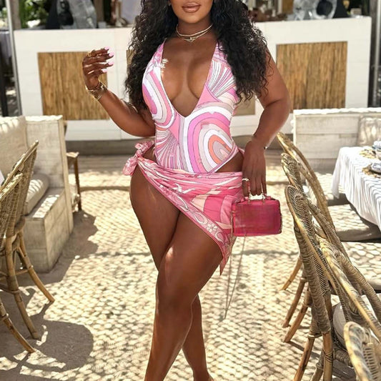 Hot Sales Latest Fashion Luxury 3 Pieces Swimsuit With Headband Beach Scarfs 2026 Summer Sexy Women Bikini Designer Swimwear