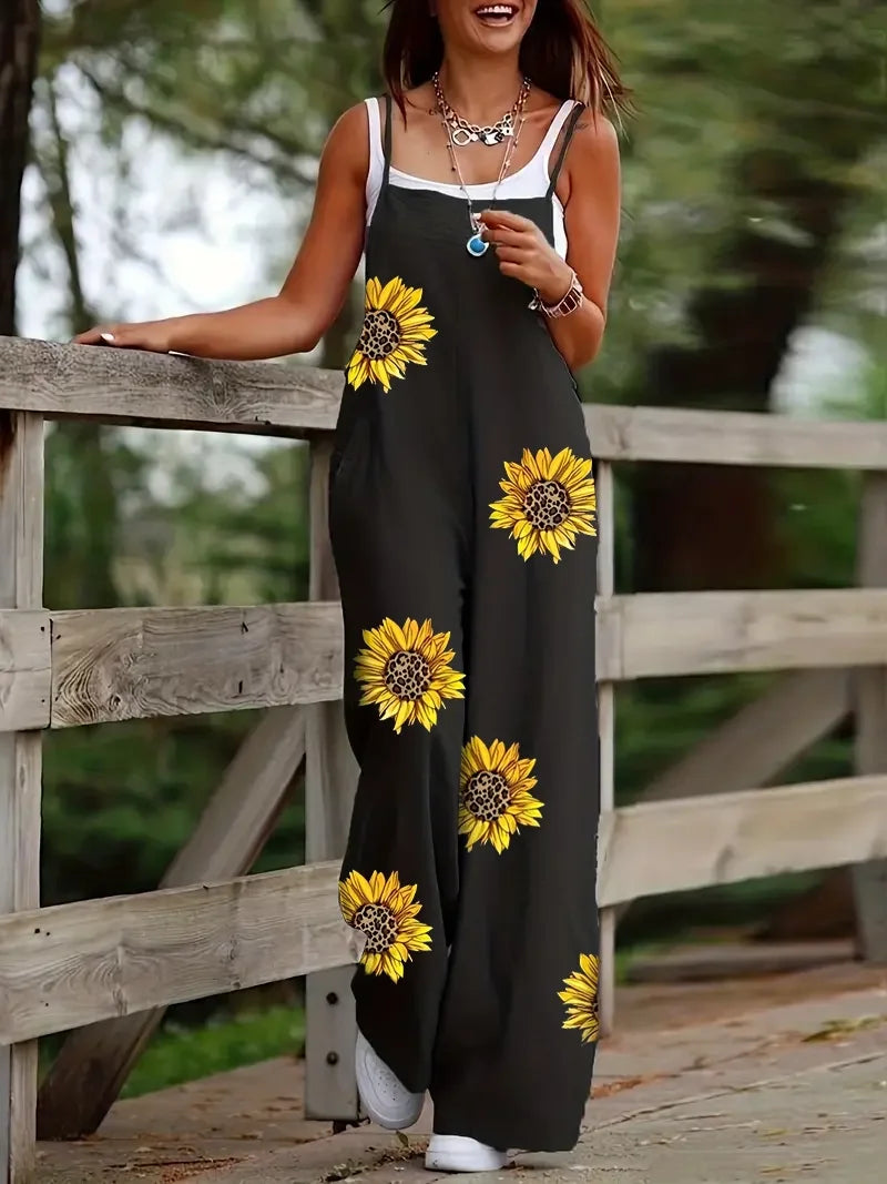 Loose Jumpsuit Women's Casual Solid Color Vest Overalls Summer Trend Jumpsuit