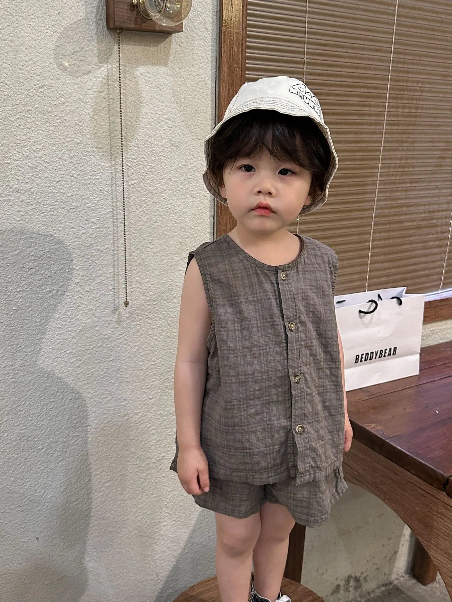 2026 Summer Kids Clothing Set Boys Vest and Shorts 2 Pcs Suit Korean Style Casual Girls Clothes Set Unsex Children Outfit
