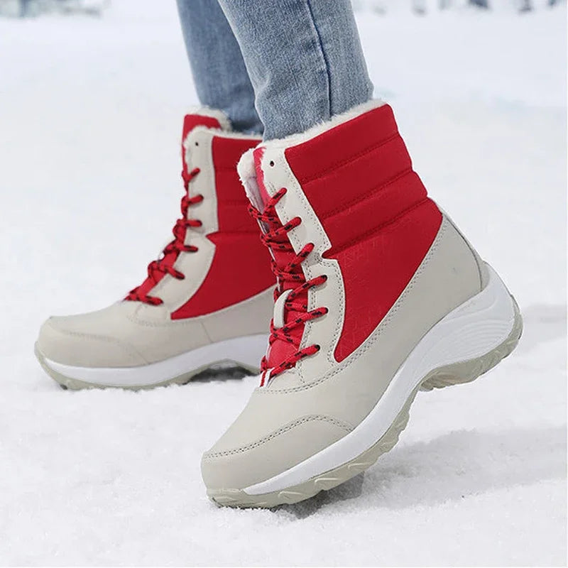 Women Platform Boots Winter Walking Shoes for Woman Plush Keep Warm Thigh High Boots Outdoor Winter Snow Black Ankle Boots 2025