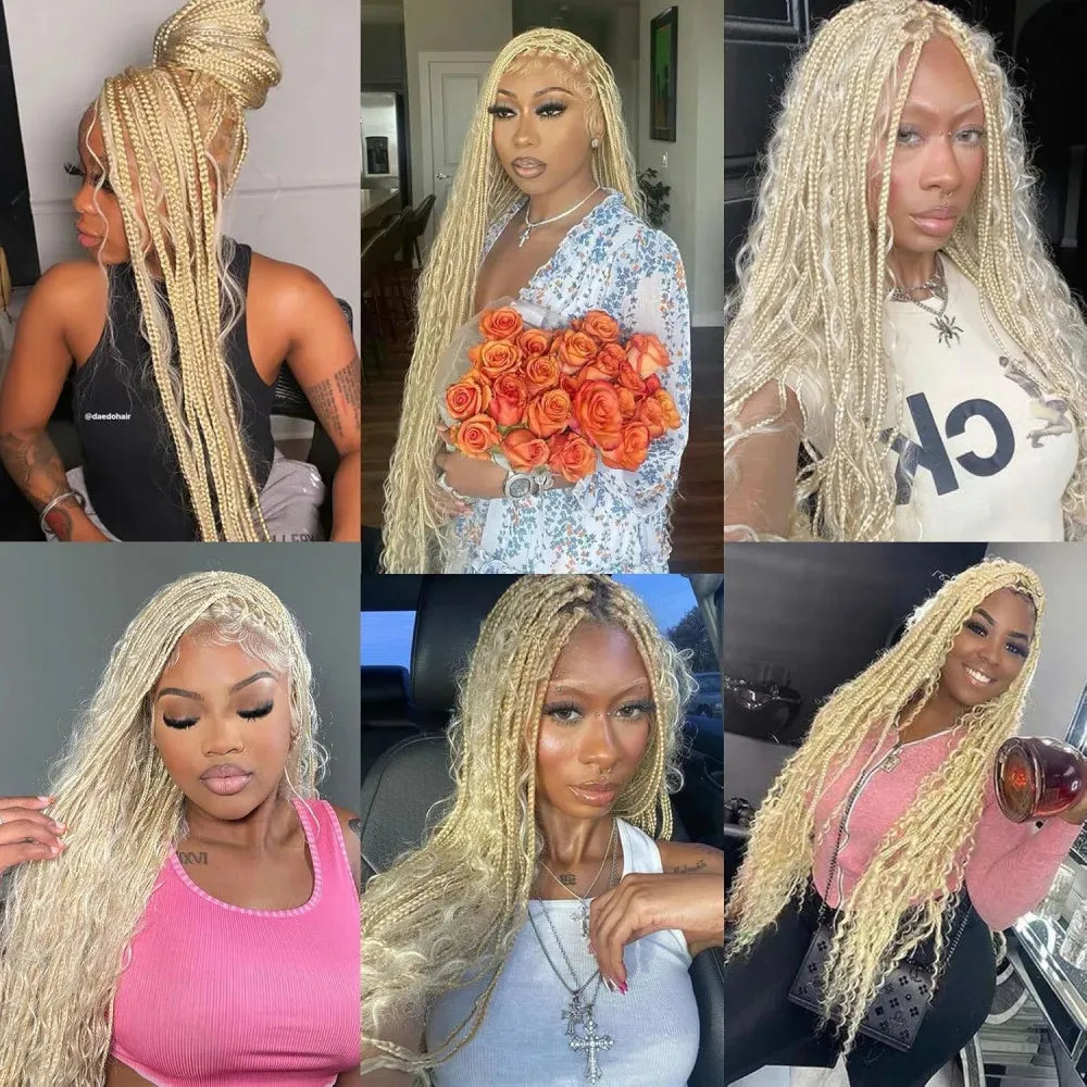 613 Blonde Deep Wave Bulk Braiding Hair 100% Human Hair No Weft Human Hair For Braiding Extensions 16-26 Inch For Woman 50G/Pack