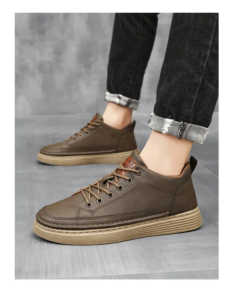 Man's Sneakers New Breathable Business Men Casual Shoes Autumn Non-slip Designer Black Leather Shoes for Men Zapatos Para Hombre