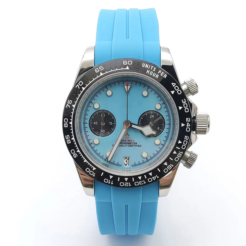 39mm VK64 Quartz Chronograph Men's Watch Sapphire Glass Waterproof Sport quartz watches Stainless Steel Strap Reloj Hombre