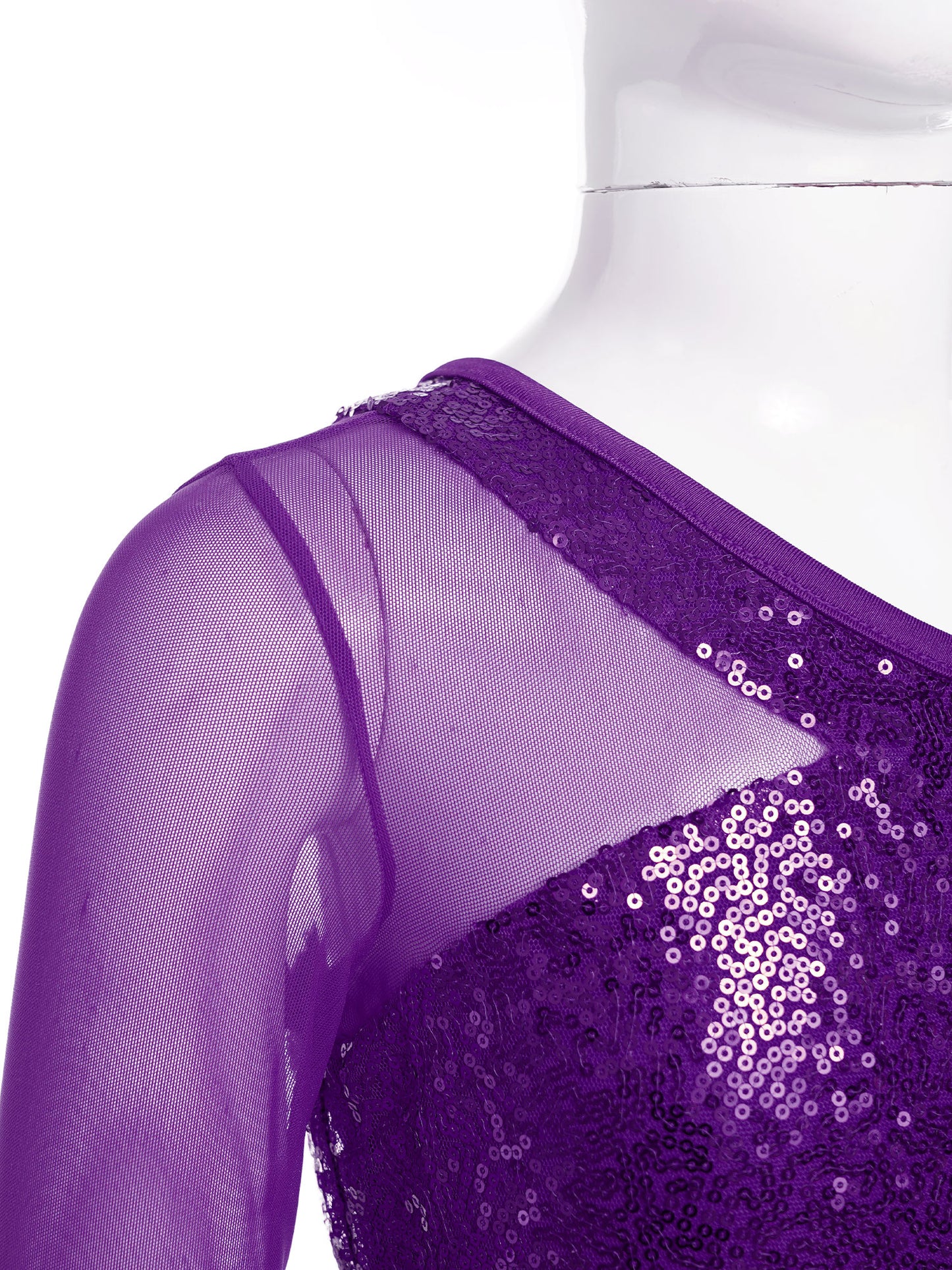 Kids Girls Dance Dresses Latin Jazz Modern Dance Show Costume Sequin Long Sleeve Crop Tops and Skirted Culottes Cheer Dancewear