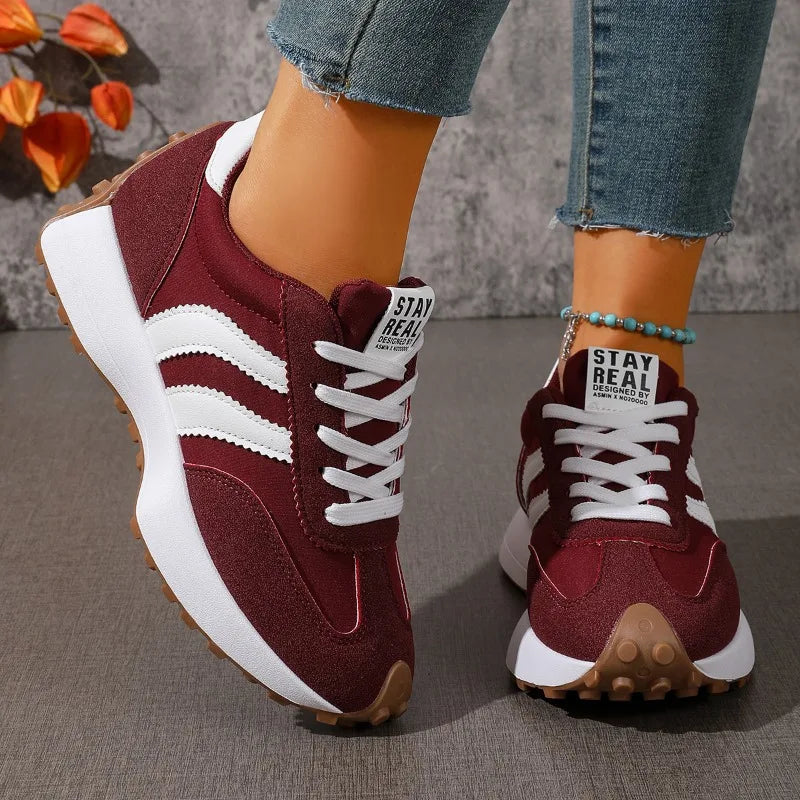 Brand Designer Women's Shoes Autumn New Style Cross-strap Platform Vulcanized Shoes 2026 Outdoor Running Sports Shoes Selling
