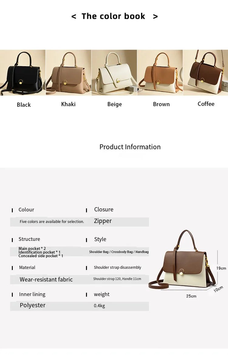 Fashionable Women's Bags, High-End Versatile Casual Bags, Trendy Textured Color-Blocked Handbags, Niche Shoulder and Crossbody Bags, a Great Choice for Gifting to Your Girlfriend
