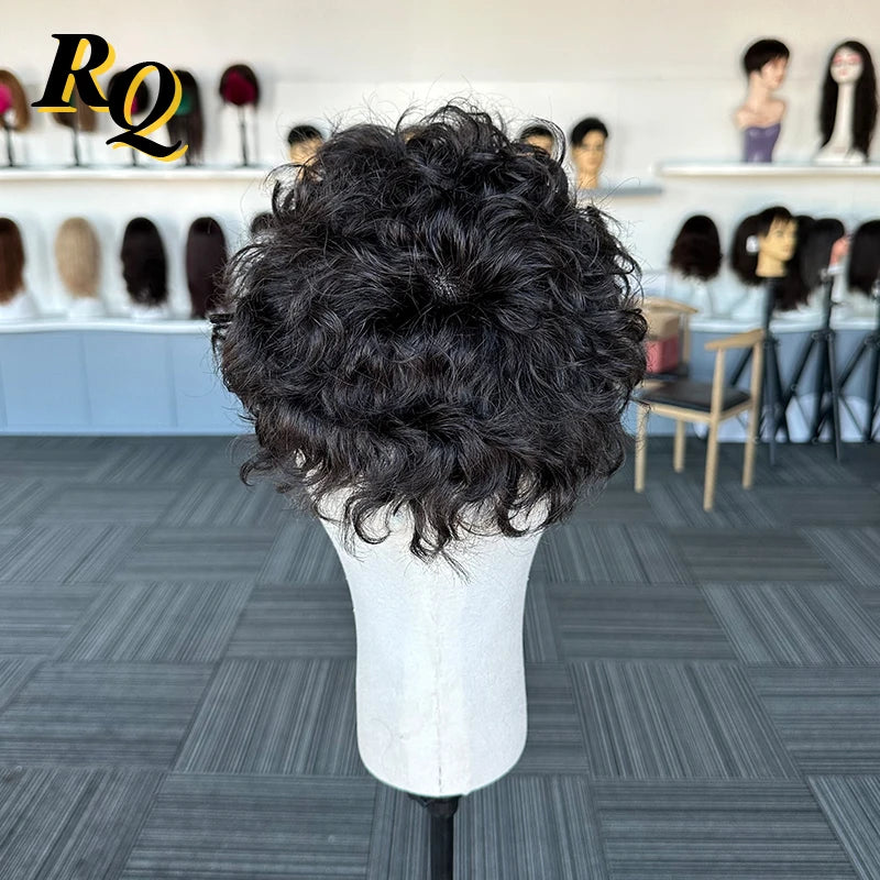 Toupee For Men Curl Pre Cut Styled Human Hair Toupee Australia Base Hair Replacement Systems Lace&PU Protesis Hombre Male Wig