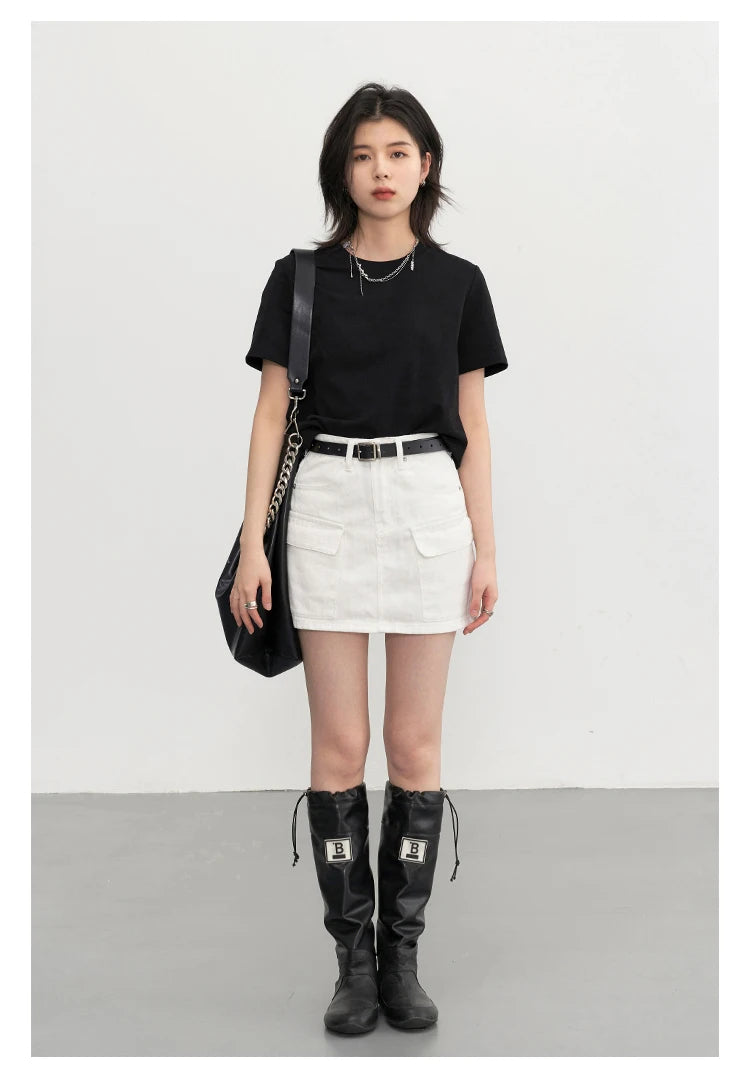 CHIC VEN Women's Tees Basic O Neck Short Sleeve Pullover T-shirt for Woman Solid Female Top Casual Ladies Tshirt Summer 2024