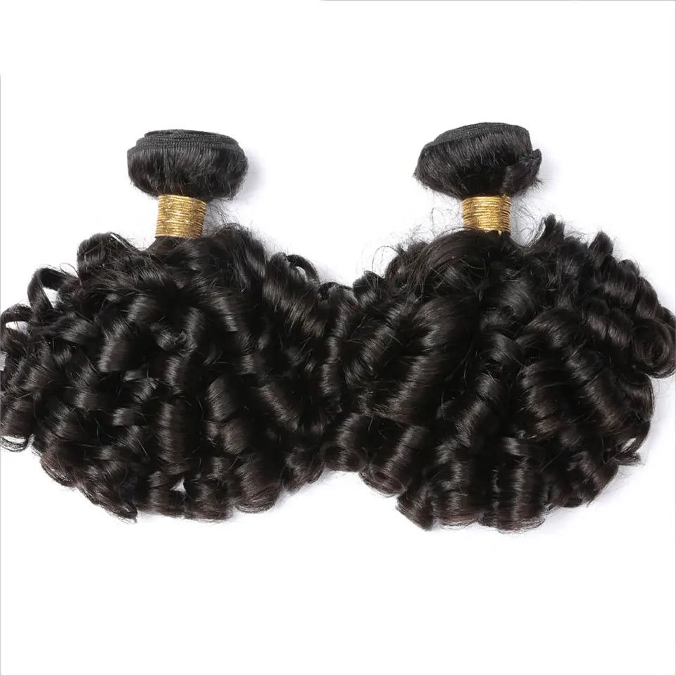 Baierte Brazilian Funmi Bouncy Curly Human Hair Weave Bundle Machine Double Weft Virgin Funmi Curly Human Hair Bundles For Women