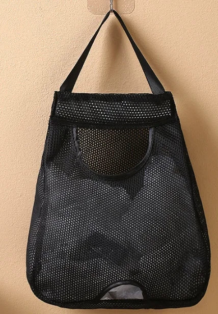 Plastic Bag Holder Trash Bag Dispenser Plastic Grocery Bags Large Grocery Bag Holder Breathable Mesh Hanging Storage