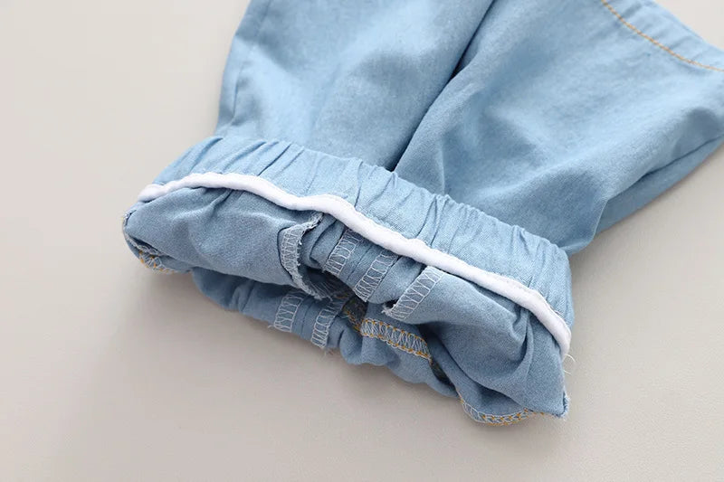 Summer Baby Boys Denim Clothes Suit Children Outfits Fashion Solid Shirt Shorts 2Pcs/Sets Toddler Casual Costume Kids Tracksuits
