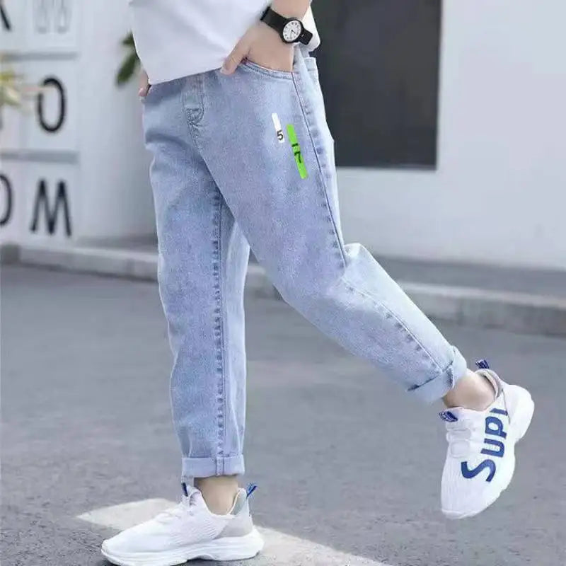 New Casual Kids Boys Clothes Jeans Pants Children Wears Denim Clothing Infant Baby Trousers Bottoms 4 5 6 7 8 9 10 11 12Years