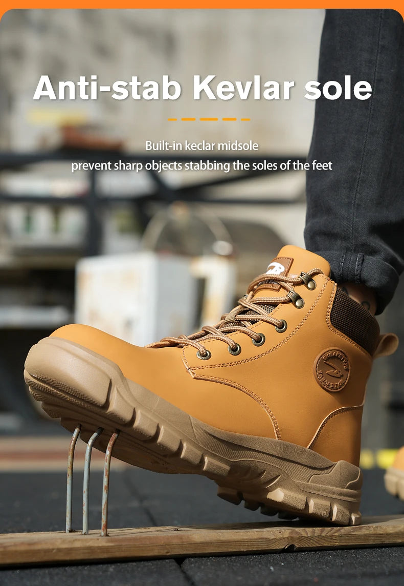 Men Protective Boots Steel Toe Shoes Anti-Smash Anti-Puncture Work Boots Safety Shoes Indestructible Winter Boots Waterproof