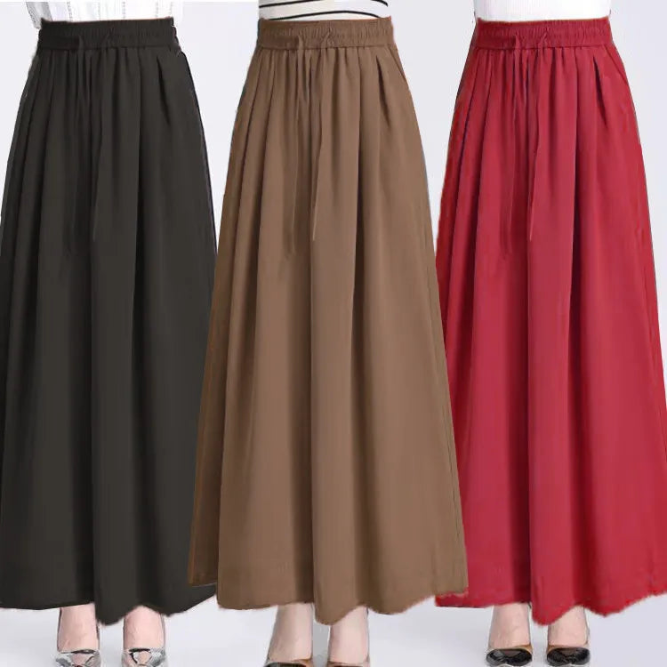 Ice Sensation Women's Summer 2025 New Wide Leg Pants Loose Casual Long Trousers Mom Korean Sle High Waist Polyester Fiber