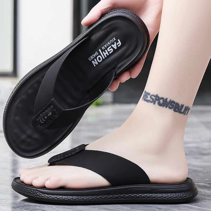 Summer men's high-quality outdoor casual slippers flip flops anti slip waterproof comfort beach shoes youth versatile sandals
