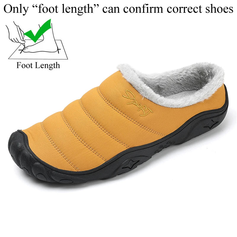 Winter Men Plus Size Leisure Indoor Plush Slippers Home Cotton Shoes Warm House Shoes Room Unisex Pantofole Peluche Invernali 48