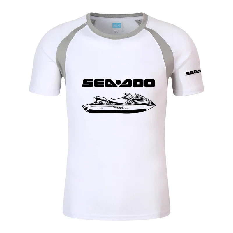 Sea Doo Seadoo Moto Men's New Printed Fashionable Summer T-shirt Cotton Raglan Short Sleeve Round Neck Streetwear Tops Clothing