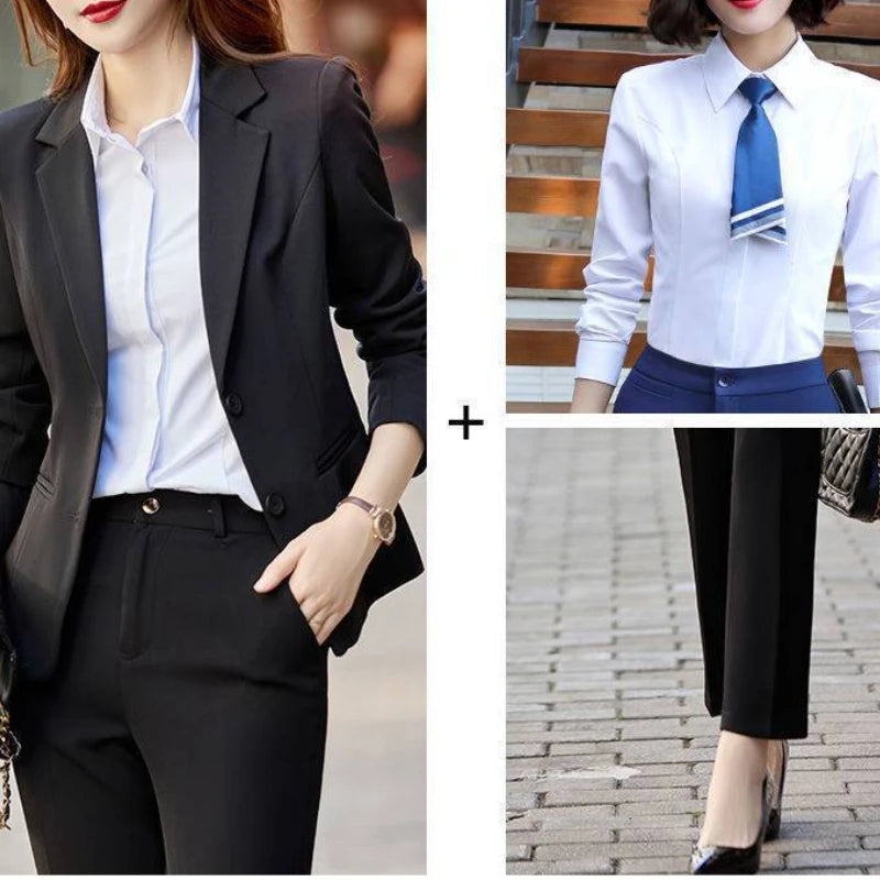 Fall Outfits Suit Jacket Two Piece Sets for Woman Office Wear Formal Womens Blazer and Pants Suits Set 2 Elegant Pieces Business