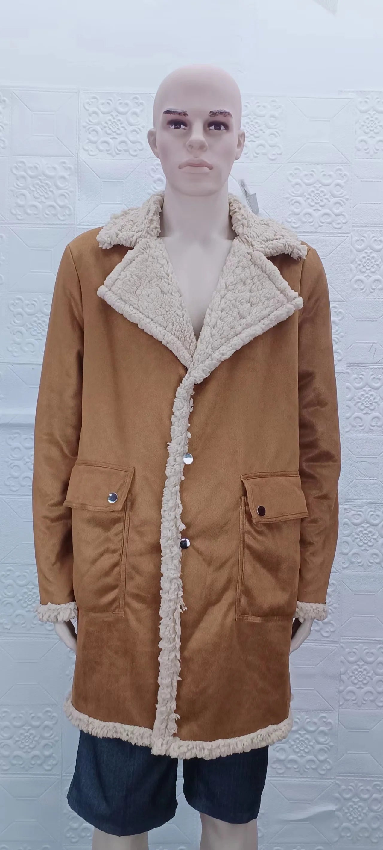 2025 Men's Coats Winter Jackets Leather and Fur Integrated Autumn Winter Products Thickened Faux Fur Long Jacket Male Clothing