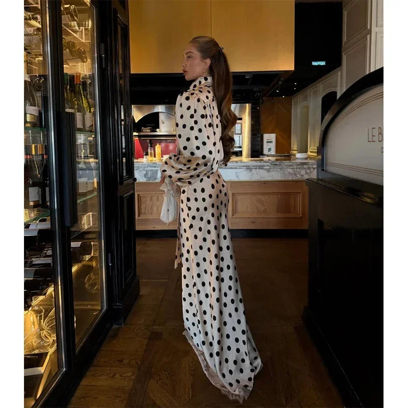 Polka Dot Polka Dot Skirt 2 Piece Set Women Elegant Scarf  Long Sleeve Shirts Suit Spring Lady Fashion Commucate Outwear 2026