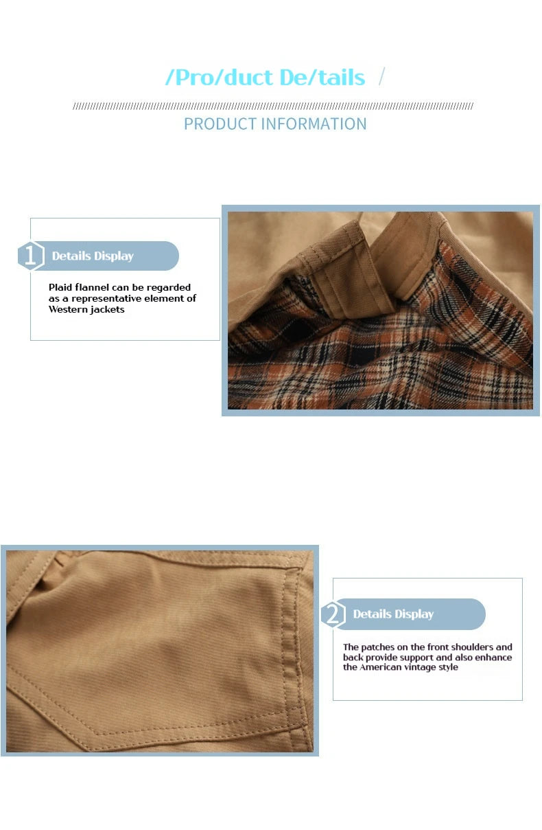 New Men's Retro Jacket Plaid Jacket Men's Western Style Lapel Jacket Men's Luxury Jacket Men's Winter Windproof Warm Jacket