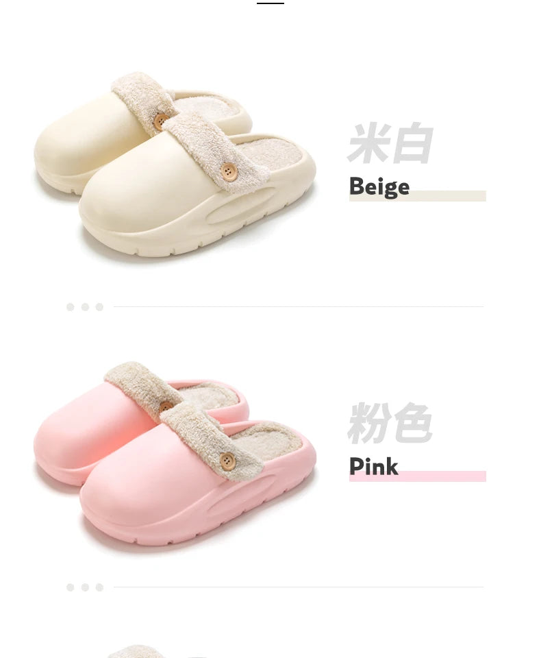 Winter Waterproof Warm Plush Slippers for Young People,Women,Men