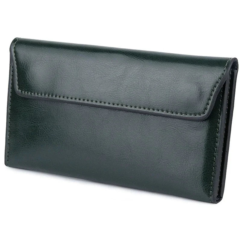 Luxurious Genuine Leather Women's Long Wallet Wallet Clutch 2-in-1 Credit Card Holder Wallet