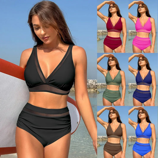 Sexy Women Bikini Two Piece Bikini Bathing Suit Swimwear Summer Beach Wear Ladies Swimming Suit Hing Waist Biquni Bathing Suit