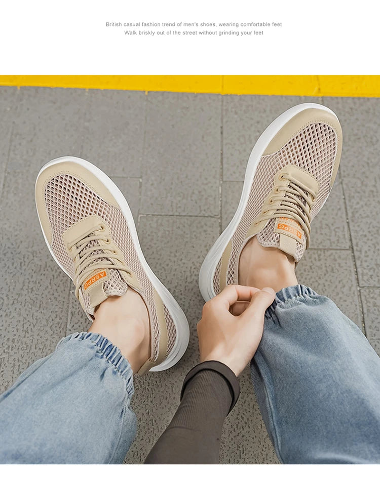 New Summer Sports Shoes for Men, Versatile Low-Top Trendy Running Shoes, Casual Mesh Fashion Shoes Suitable for Outdoor Sports