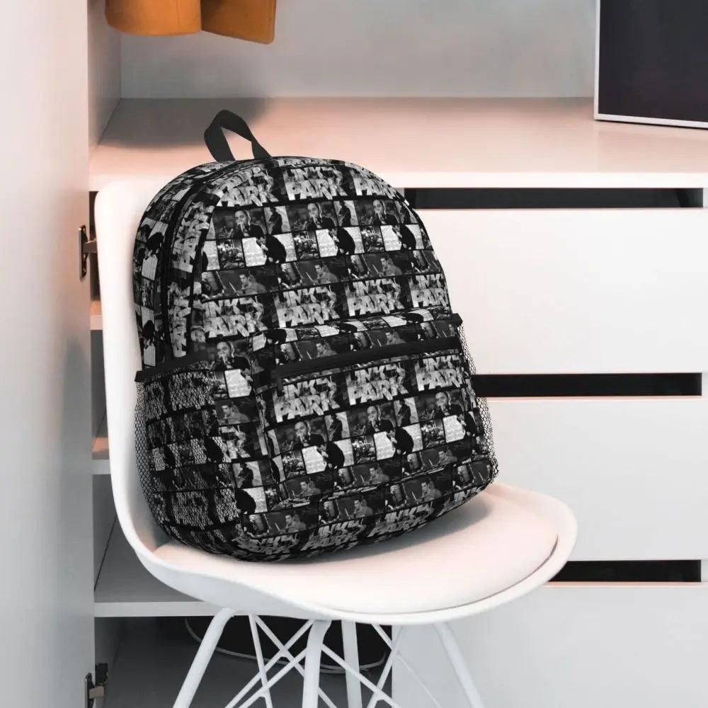 L-Linkin-S P-Park-S Band Student Backpack School Bag Hiking Travel Daypack for Boys Girls Fashion Bookbag Shoulder Bags