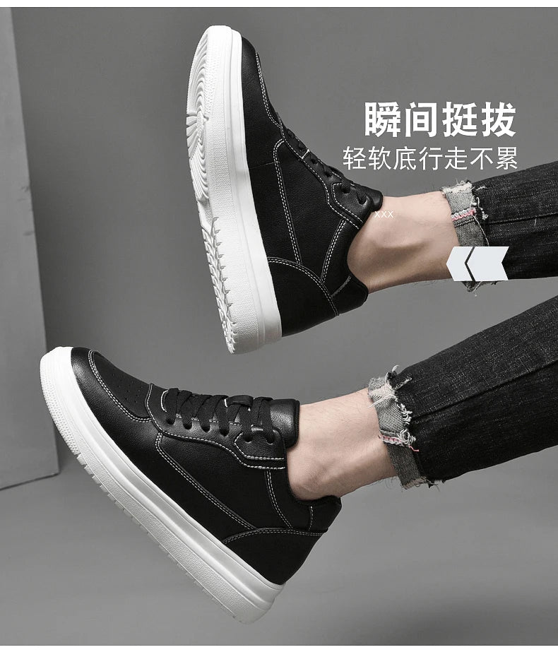 6 8 10cm Height Increasing Men Shoes High Quality Casual Leather Shoes Lace Up Platform Vulcanized Shoes Luxury Sneakers for Men