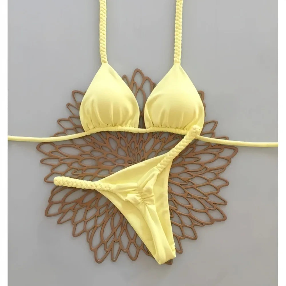 2Pcs/Set Fashion Summer Beach Bikini Push-Up Casual Women Swimsuit Bathing Suit Brazilian Swimwear Beach