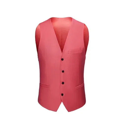 M-6XL Luxurious Fashion High-end Solid Color Men's Official Business Casual Suit Vest Groom Wedding Dress Party Male Waist Coat