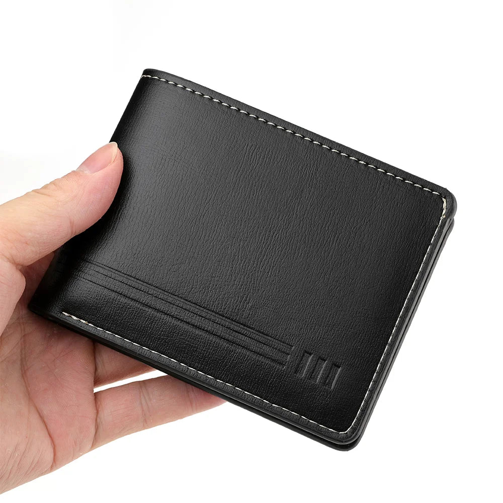 Men's Business Retro Short Wallet PU Leather Zipper Coin Purse Multi-Slot Multi-Functional Men's Wallet