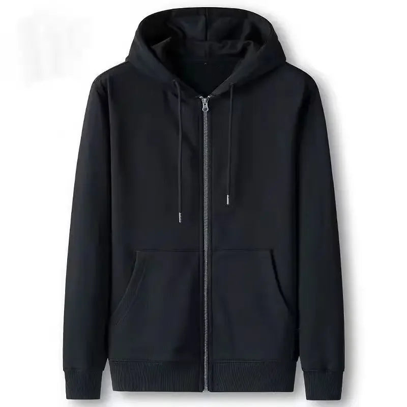 Men's Comfortable Fleece Hooded Sweatshirt Zipper Jacket Sports  Shirt Long Sleeved Sweatshirt Autumn and Winter Hooded Coat BAZAARHUBO