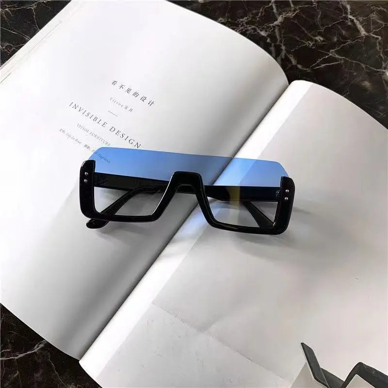 Vintage Sunglasses Women Men Half Frame Square Sun Glasses Female Retro Sunglasses ﻿for Male Eyewear Eye Glasses Sunglasses BAZAARHUBO