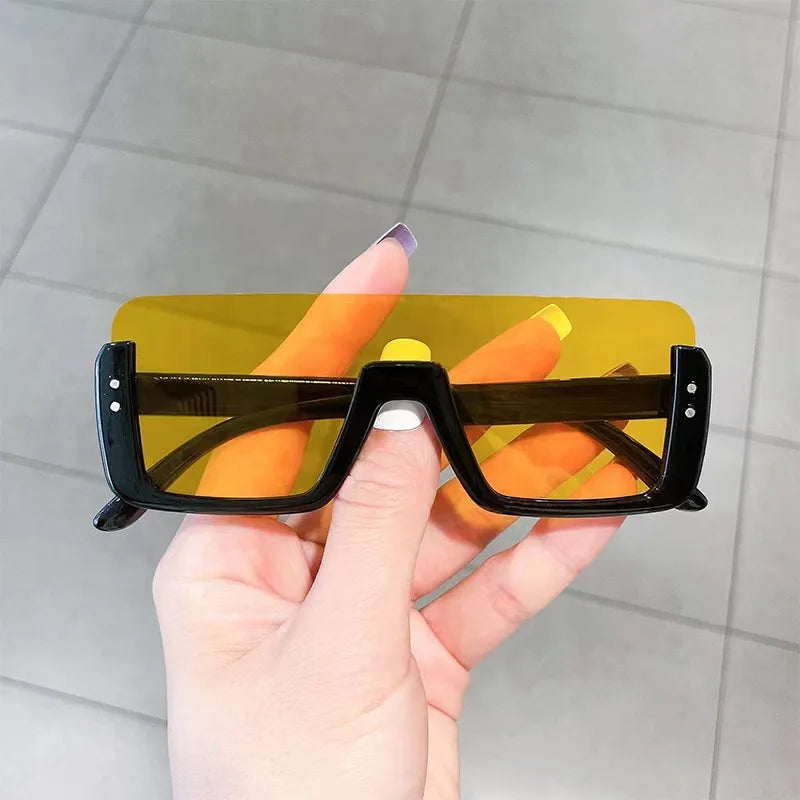 Vintage Sunglasses Women Men Half Frame Square Sun Glasses Female Retro Sunglasses ﻿for Male Eyewear Eye Glasses Sunglasses BAZAARHUBO