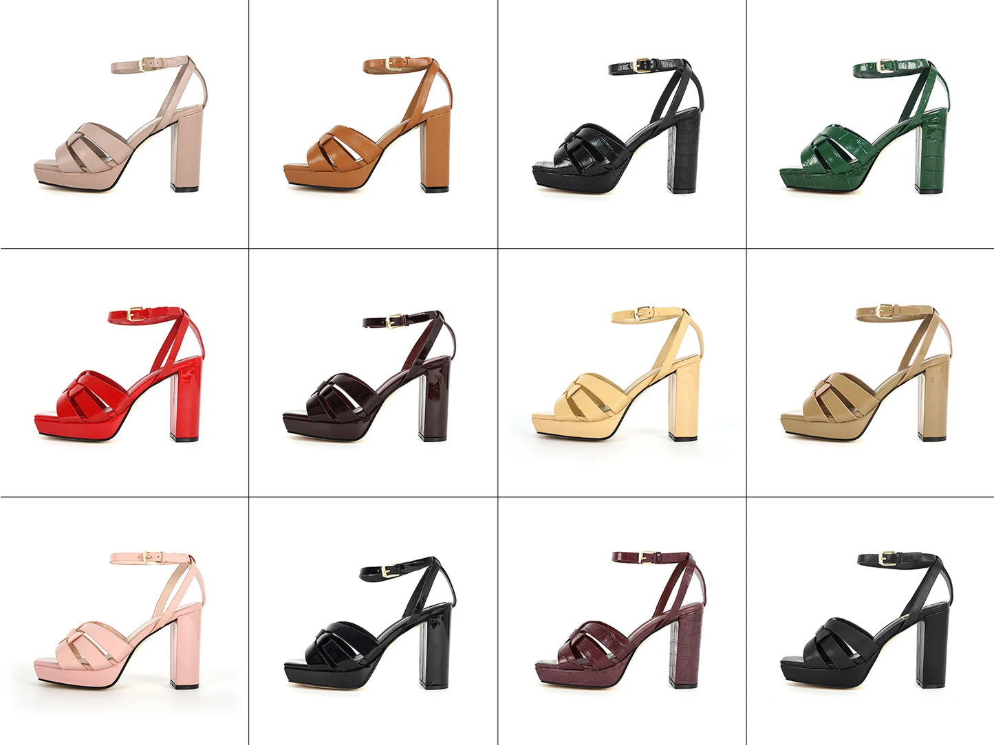 Size 35-44: Summer Elegant Sandals, Genuine Leather Square Head, Open Toe Style Banquet Shoes, 10CM Sexy High Heels