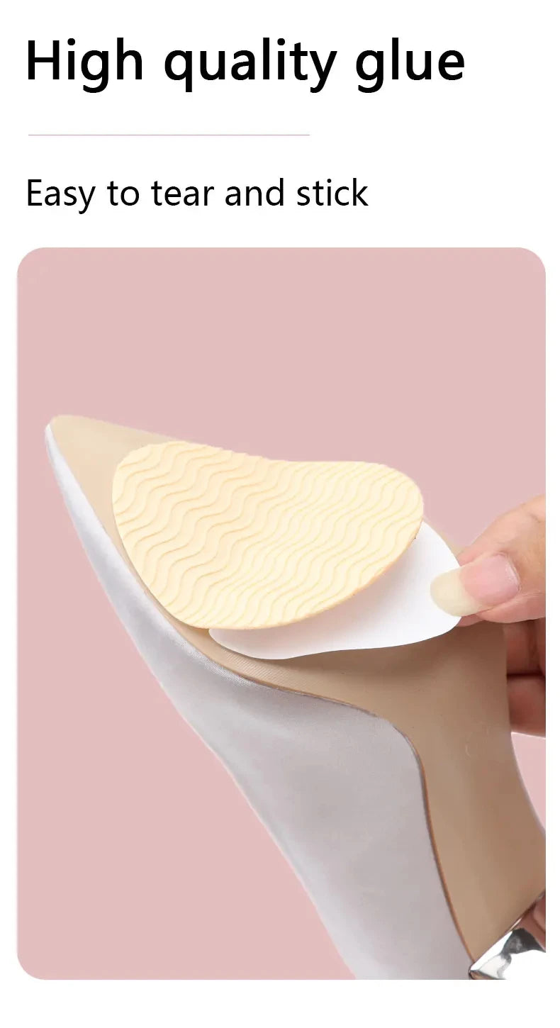 Women High Heels Rubber Sole Protector Non-Slip Wear-Resistant Forefoot Pads Self-Adhesive Insoles Sole Repair for Comfort