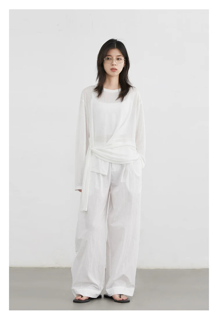 CHIC VEN Fashion Women's Pullovers Tees O Neck New Loose Solid Long Sleeve Female T-shirt Thin Female Top Spring Autumn 2025