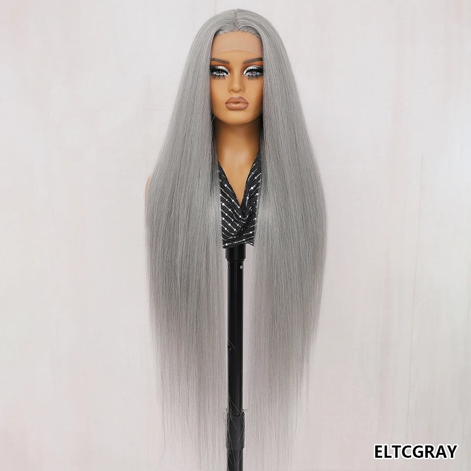 30 Inch Lace Frontal Wig Synthetic 13X6 Straight Hair Lace Wig For Afro Women High Temperture Fiber Blond Women Lace Frontal Wig